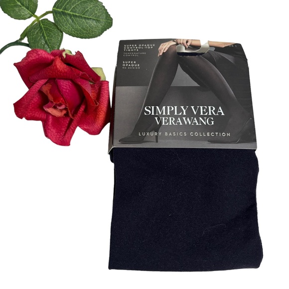 Simply vera vera Wang super opaque control top tights Luxury basics collection 1 - Picture 1 of 9